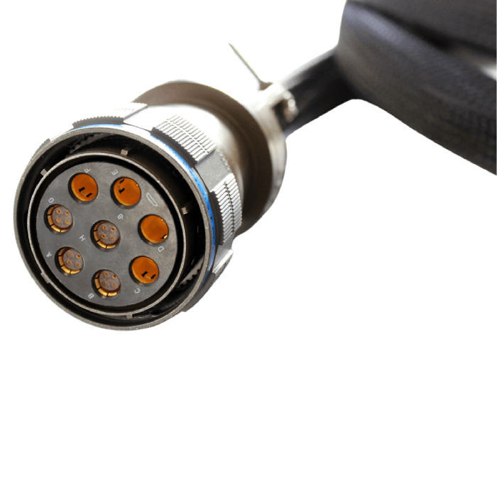 cable assembly with mi series composite amp connector