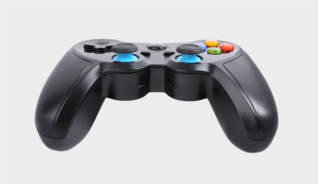 black,wireless,controller,on,white,background.,video,game,device