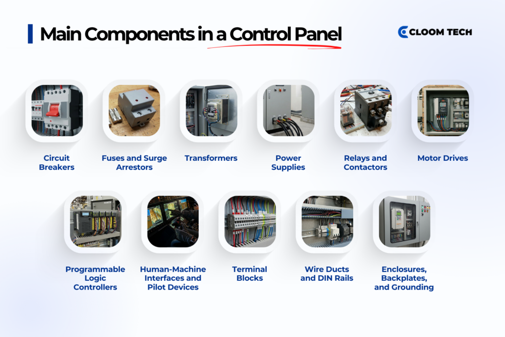 main components in a control panel electrical control panel components