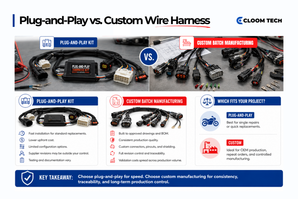 plug and play vs custom wire harness