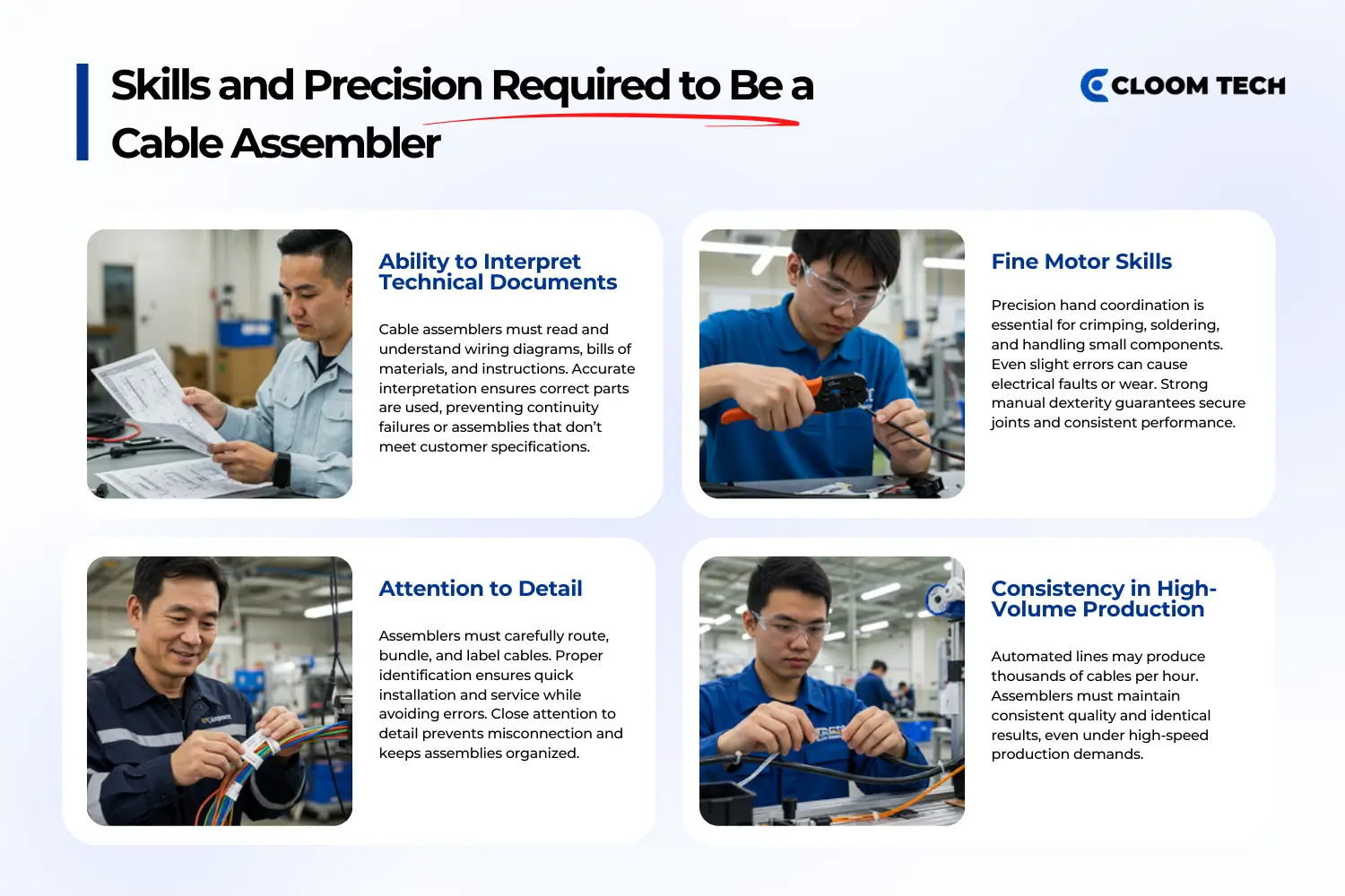 skills and precision required to be a cable assembler