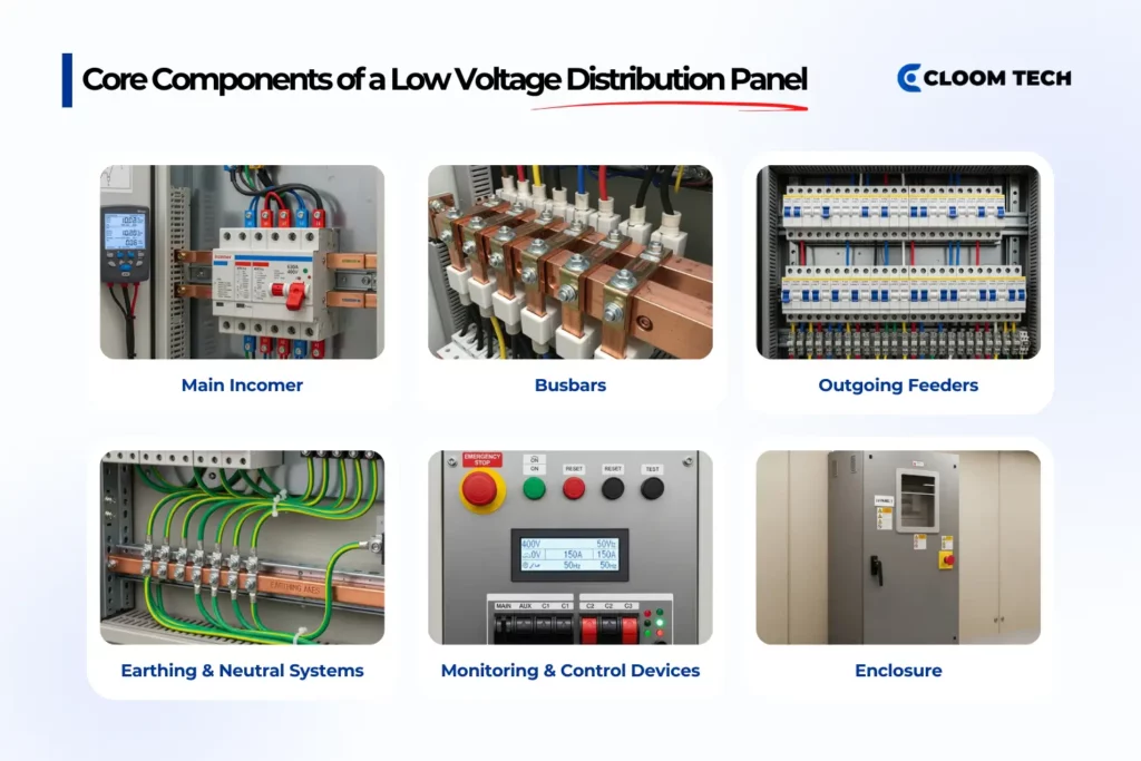 what are the core components of a low voltage distribution panel