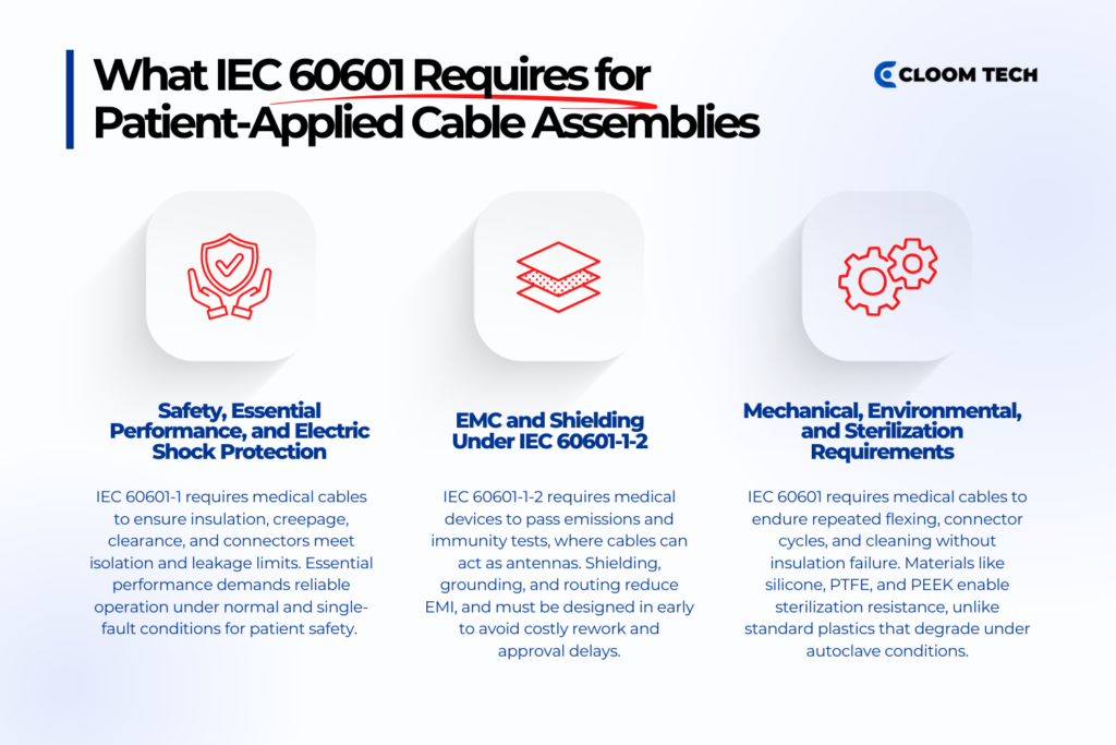 what iec 60601 requires for patient applied cable assemblies medical cable assembly manufacturing