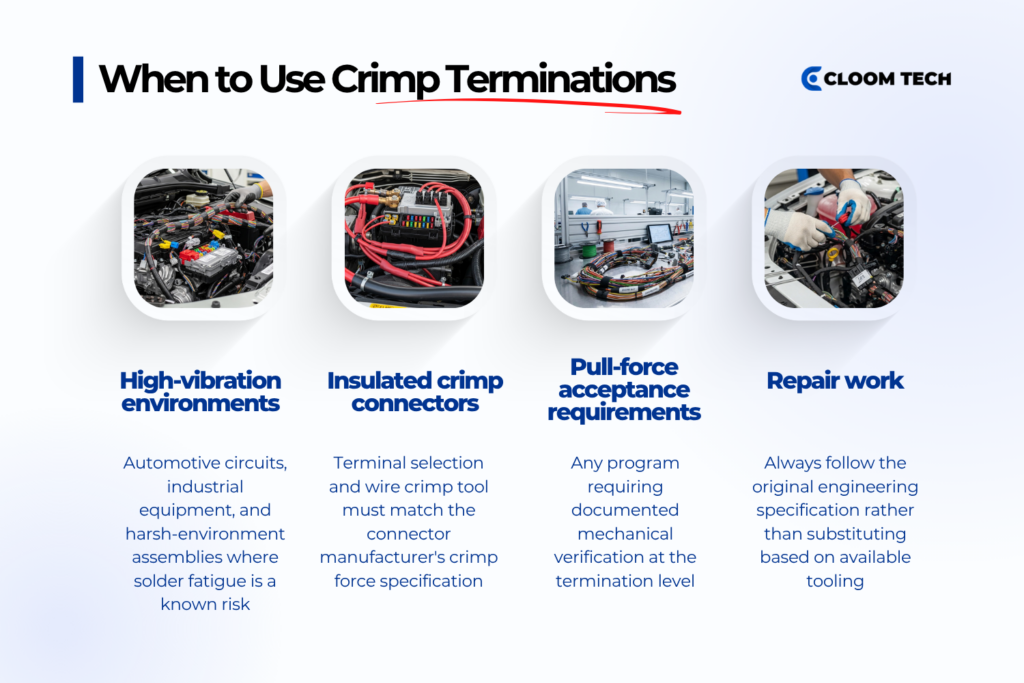 when to use crimp terminations wire crimp